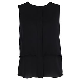 Theory Top sem mangas em viscose preta Preto