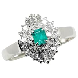 & Other Stories-Other Platinum Diamond & Emerald Ring Metal Ring in Excellent condition-Other