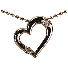 & Other Stories-LuxUness 10Collier pendentif coeur diamant or k Collier en métal en excellent état-Doré