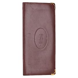 Cartier-Cartier Must De Cartier Leather Bifold Wallet Leather Long Wallet in Good condition-Other