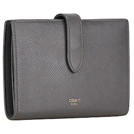 Céline-Celine Leather Bifold Strap Wallet Leather Long Wallet in Good condition-Other