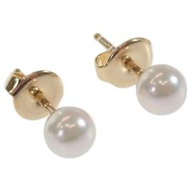 Mikimoto-Mikimoto Boucles d'oreilles à tige en perles d'or 18 carats Boucles d'oreilles en métal en excellent état-Autre