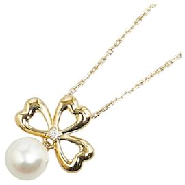 & Other Stories-LuxUness 18Collier pendentif perle diamant or k Collier en métal en excellent état-Doré