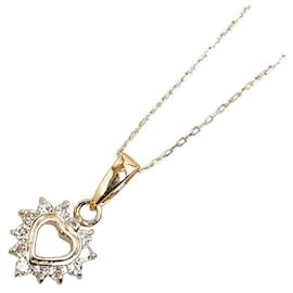 & Other Stories-LuxUness 18Collier pendentif coeur diamant or k Collier en métal en excellent état-Doré