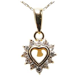 & Other Stories-LuxUness 18Collier pendentif coeur diamant or k Collier en métal en excellent état-Doré
