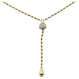 & Other Stories-LuxUness 18Collier en métal avec pendentif en forme de fleur et de diamants en or k, en excellent état-Doré