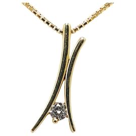 & Other Stories-LuxUness 18Collier pendentif diamant or k Collier en métal en excellent état-Doré