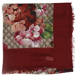 Gucci-Red monogram floral scarf-Red