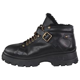 Miu Miu-Black leather snow boots - size EU 42 (UK 9)-Black