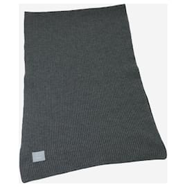 Acne-Grey knitted wool scarf-Grey