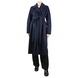 Autre Marque-Manteau en laine ceinturé bleu marine - taille UK 10-Bleu