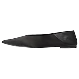 Saint Laurent-Black Nour satin slippers - size EU 37.5-Black