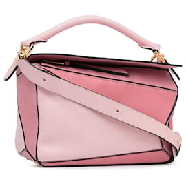 Loewe-LOEWE Pink Small Tricolor Puzzle Bag-Pink