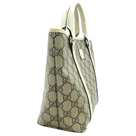 Gucci-Gucci Braune GG Supreme Kinderhandtasche-Braun,Beige