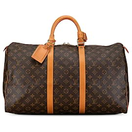 Louis Vuitton-Louis Vuitton Brown Monograma Keepall 50-Marrom