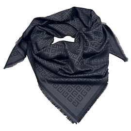 Givenchy-Givenchy grauer Schal mit 4G-Motiven-Anthrazitgrau