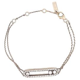 BRACCIALE A CATENA foderato MESSIKA MOVE CLASSIC PAVE 14-18 CINTURINO IN ORO NERO 18K Argento