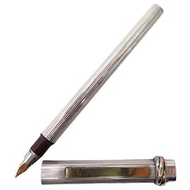 Cartier-VINTAGE CARTIER TRINITY FOUNTAIN PEN IN STERLING SILVER SILVER FOUNTAIN PEN-Silvery