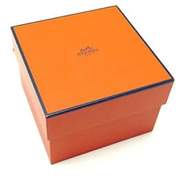 Hermès-HERMES BOX FOR CAPE COD ARCEAU HOUR H CLIPPER ORANGE WOOD WATCH BOX-Orange