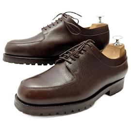 JM Weston-JM WESTON 131 DERBY GOLF 6E 40 40.5 SHOES IN BROWN SEEDED LEATHER SHOES-Brown