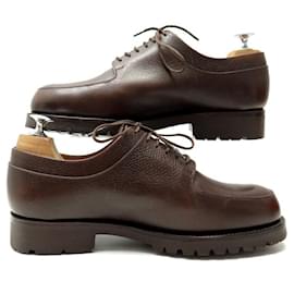 JM Weston-JM WESTON 131 DERBY GOLF 6E 40 40.5 SHOES IN BROWN SEEDED LEATHER SHOES-Brown