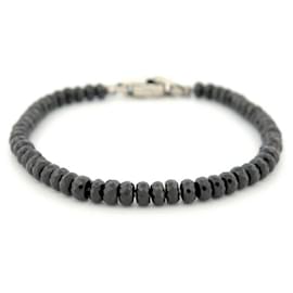 David Yurman-DAVID YURMAN SPIRITUAL BEADS CUSHION BRACELET T20 ONYX STONES & 925 SILVER-Black