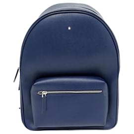 Montblanc-NEW MONTBLANC DOME BACKPACK IN NAVY BLUE SARTORIAL LEATHER 116752 BACKPACK-Navy blue