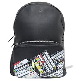 NEW MONTBLANC MEISTERSTUCK MIX TAPES BACKPACK 123732 SOFT LEATHER BACKPACK Black