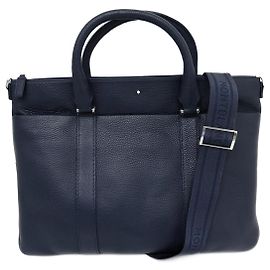 NEW MONTBLANC DOCUMENT HOLDER 118733 LEATHER BUSINESS BRIEFCASE BAG Navy blue