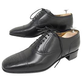 Gucci-NEUE GUCCI-SCHUHE 598300 7,5 41,5 FLOWER TOE OXFORD LEDER + BOX-Schwarz