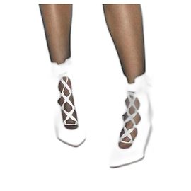 Botines blancos con cordones Miu Miu Pre-Fall 2018. Blanco