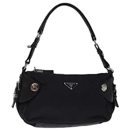 Prada-PRADA Shoulder Bag Nylon Black Auth 72853-Black