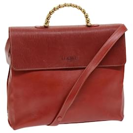 Loewe-LOEWE Hand Bag Leather 2way Red Auth 73351-Red