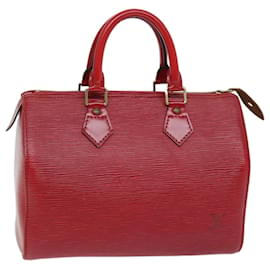 Louis Vuitton-Bolso de mano LOUIS VUITTON Epi Speedy 25 Rojo castellano M43017 LV Auth 72223-Otro