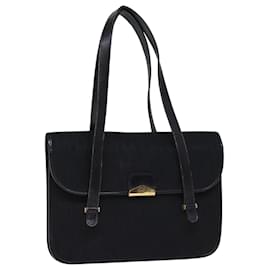 Christian Dior-Christian Dior Trotter Canvas Shoulder Bag Black Auth 72874-Black