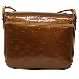 Louis Vuitton-Bolso de hombro LOUIS VUITTON Monogram Vernis Christie GM Bronce M91107 Auth 71983-Bronce