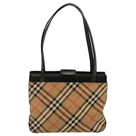 Autre Marque-Burberrys Nova Check Shoulder Bag Canvas Beige Black Auth bs13862-Black,Beige