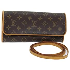 Louis Vuitton-LOUIS VUITTON Monogram Pochette Twin GM Sac à bandoulière M51852 LV Auth cl829-Monogramme