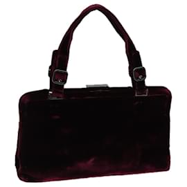 Prada-PRADA Borsa a mano in velluto Bordeaux Auth 72158-Altro