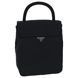 Prada-PRADA Hand Bag Nylon Black Auth 72886-Black