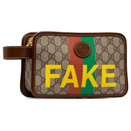 Gucci-Braune Gucci GG Supreme Fake/Not Kosmetiktasche Clutch-Braun