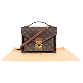 Louis Vuitton-Louis Vuitton Monceau Handbag Canvas Monogram-Brown