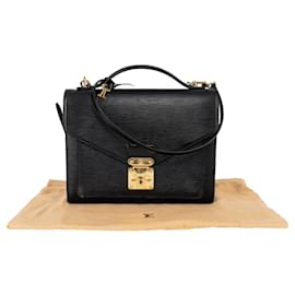 Louis Vuitton-Louis Vuitton Noir Epi Leather Monceau Handbag-Black