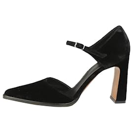 Céline-Black velvet pointed toe heels - size EU 38.5-Black