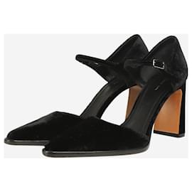 Céline-Black velvet pointed toe heels - size EU 38.5-Black