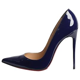 Christian Louboutin-Christian Louboutin Navy patent pointed toe heels - size EU 41.5 (UK 8.5)-Navy blue