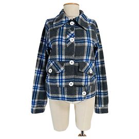 Autre Marque House Of Sunny Aspin Button-Front Jacket Tartan Blue Multiple colors Grey