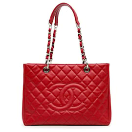 Chanel-Gran bolso de compras Chanel Red Caviar-Roja