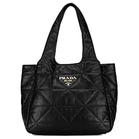 Prada-Borsa Prada Impunture in morbida pelle nera-Nero