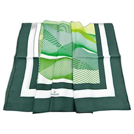 Rolex-Pañuelo de seda verde con estampado Rolex.-Verde